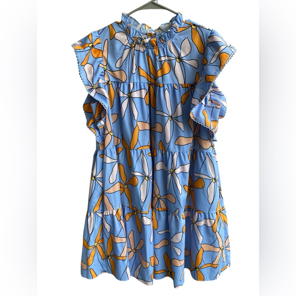 CROSBY by Mollie Burch Blue Floral Tiered Sundress - Picture 2 of 7